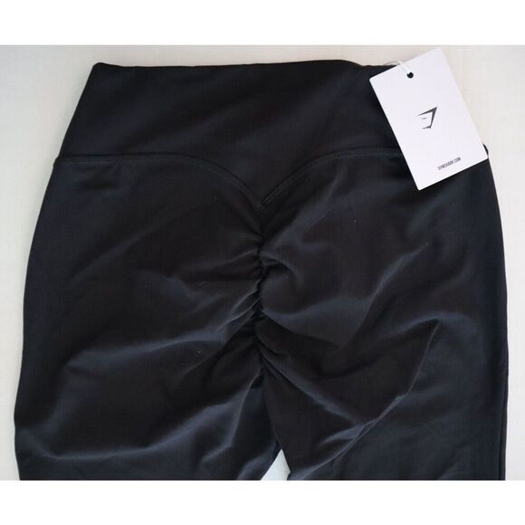 Gymshark B6A4D-BB2J-S-AM2 Women's Sz S Black High-Waisted Ruched Leggings - Picture 7 of 11